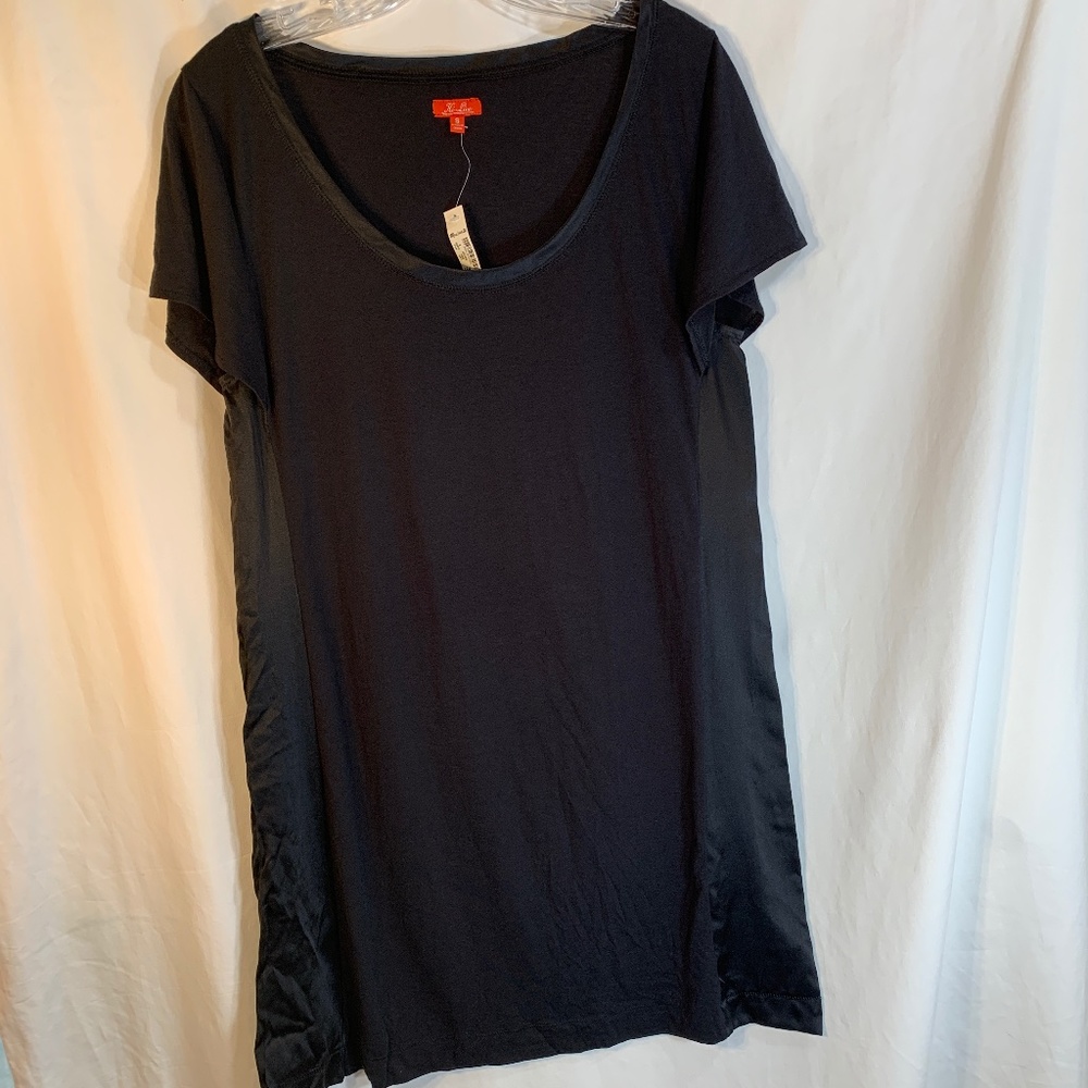 Madewell Hi Line Black Dress with Silk Accents NWT